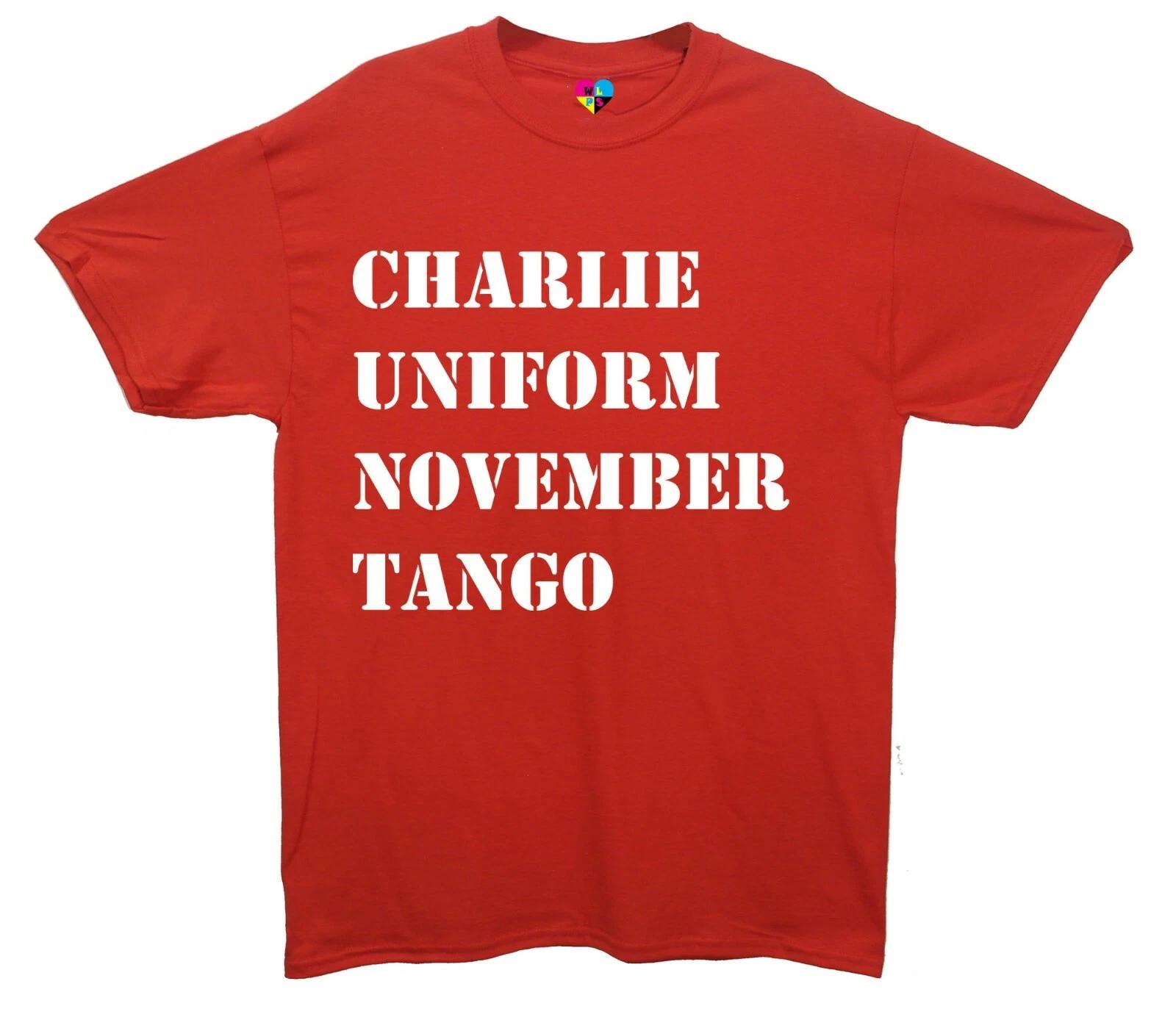 Charlie Uniform November Tango Adult Humour Printed T-Shirt 2XL