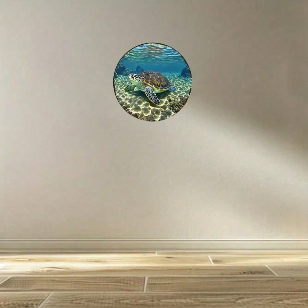 2D Metal Sea Turtle Wall Art Ocean Home Decor Waterproof