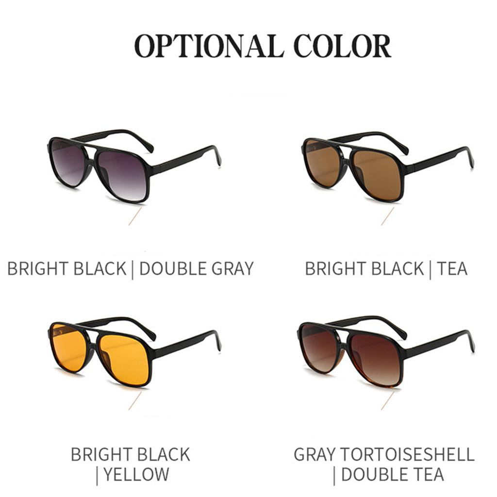 Fashion Vintage Retro 70s Sunglasses for Women Men Classic Large Square Frame Trendy Multicolor