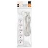 Home extension cord, 5 sockets, 5 , with grounding, white