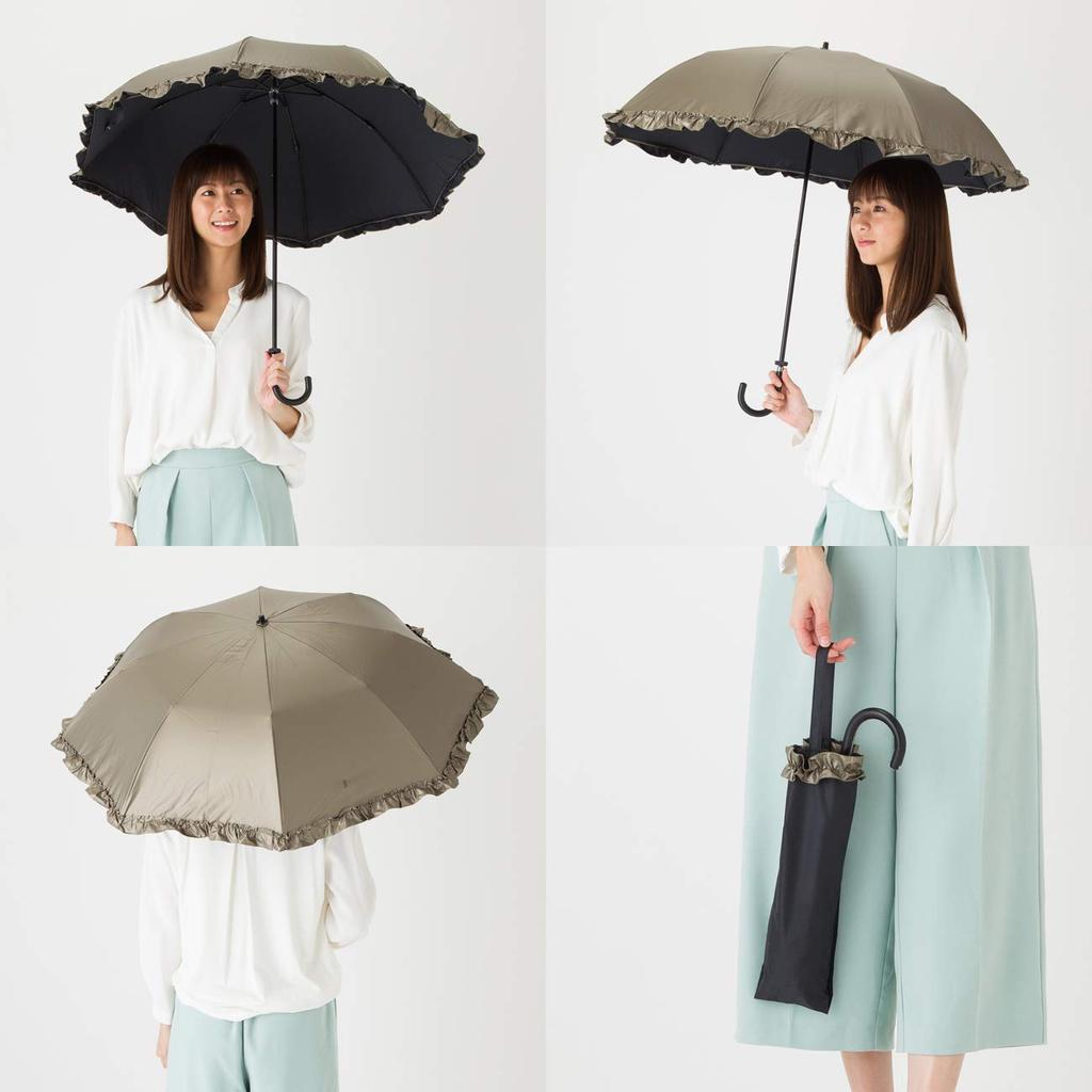 Lieben Folding Parasol with UV Light and Heat Suitable for Rain or 50cm LIEBEN-0515 Frills, Protection, Blocking, Shielding, Shine, <Cool Umbrella>