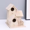 Weatherproof Wooden Bird House Creative Small Bird Breeding Box Villa-Style Birdhouse  Outdoors