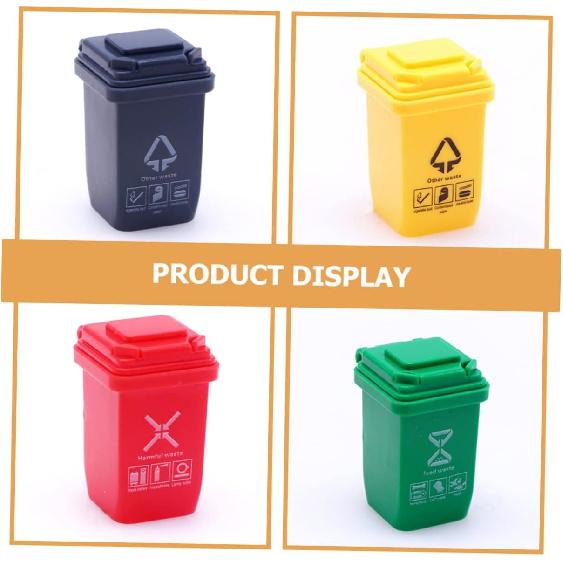 20 Pcs Mini Trash Can Doll House Sorting Garbage Bin Mini House Supplies Doll House Ornament Miniature Garbage Can Early Educational Toys Miniature