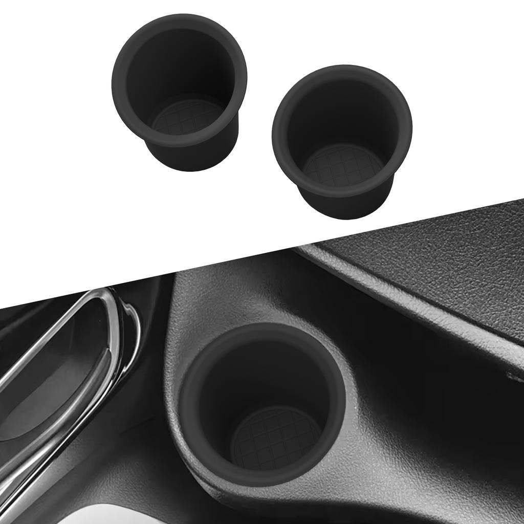 2Pcs for Toyota SIENTA 170 Series 2016-2025 Silicone Left and Right Water Drink Cups Holder Car Interior Accessories Black