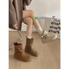 Retro Brown Platform Boots Women's Autumn Skirt Looking Thin and Heightening Birkenstock Short Boots