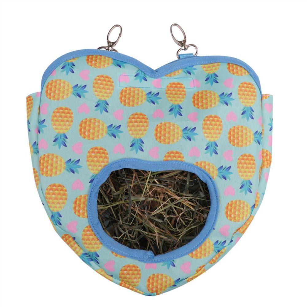 Hanging Heart-Shape Hay Bag Cute Feeding Dispenser Container Rabbit Feeding Bag  Hamster