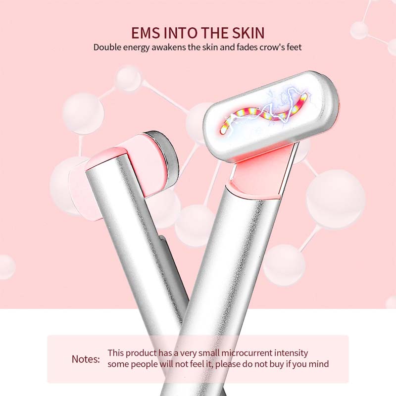 Electric Heat Eyes Massage Machine Facial Micro Beauty Equipment Ems Led Vibrating Wand Face and Eye Massager Instrument