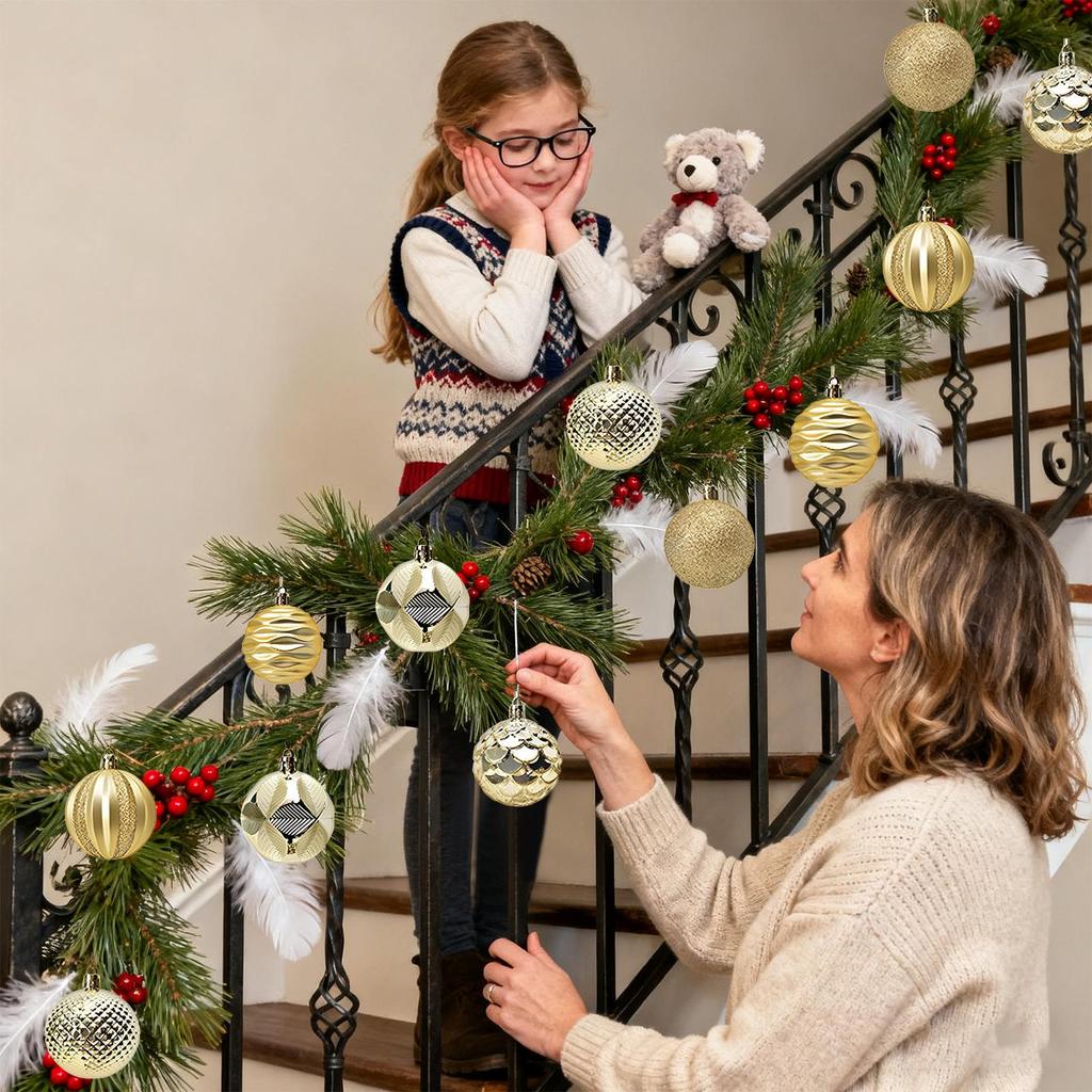 Christmas Balls Ornaments 2.36inch Shatterproof Globes 12 Pieces Christmas Ball Set For Home Dance Party Wedding Yard Indoor