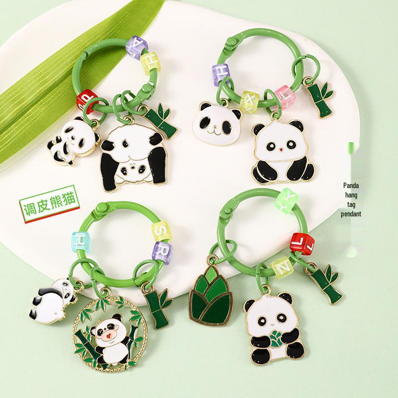 Chinese Style Panda Keychain Pendant - Cartoon Design, Creative Bag Ornament, Small Gift