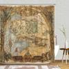 Midden-aarde Kaart Douchegordijn Bergen Vintage Kaart Badkamer Gordijnen Schatkaart Douchegordijn Waterdicht Badkamer Decoratie