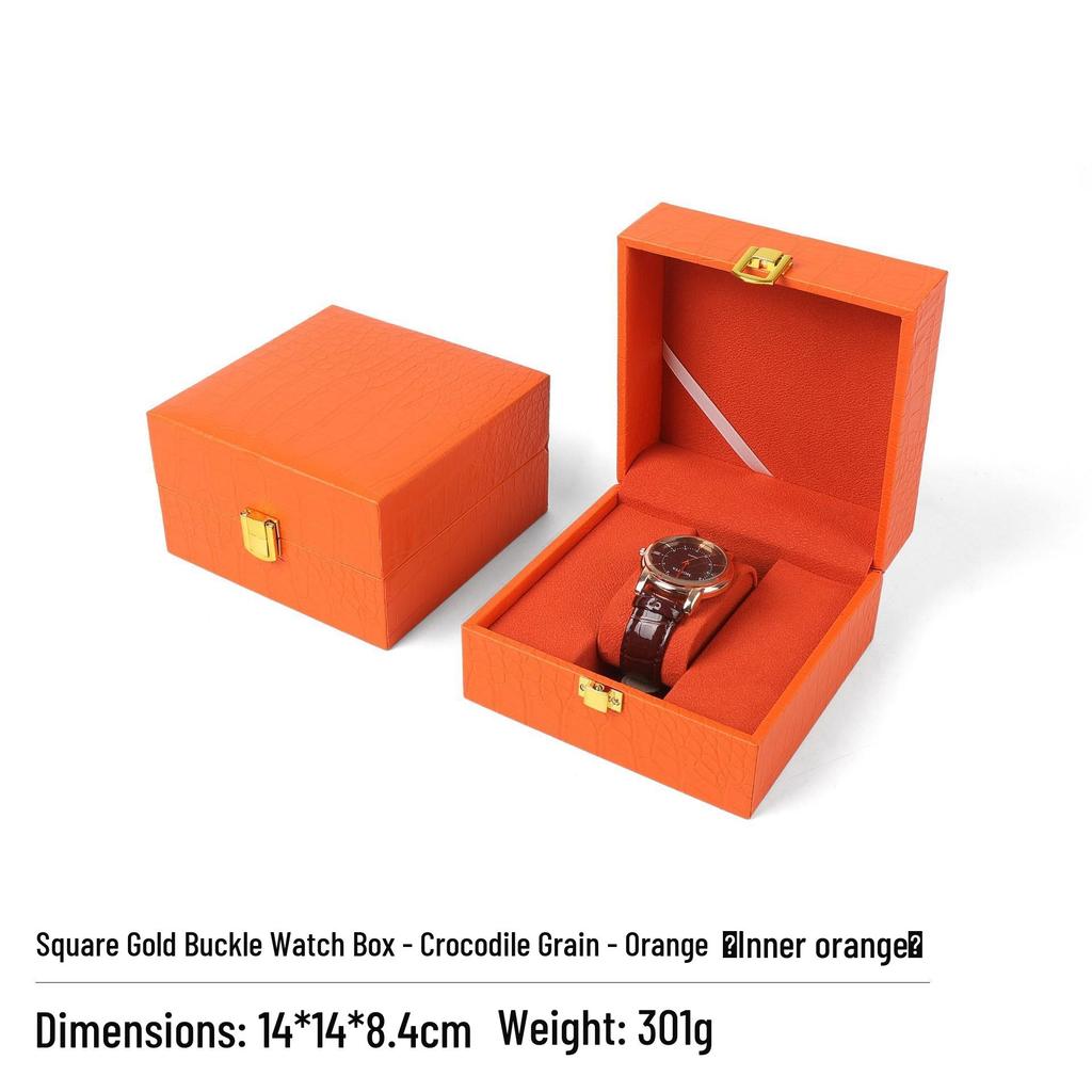Frosted PU Flip-Top Watch and Jewelry Storage Box
