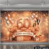 Sfondo 2D Oro Rosa 60° Compleanno Numero 60 Scintillante Banner Fotografico