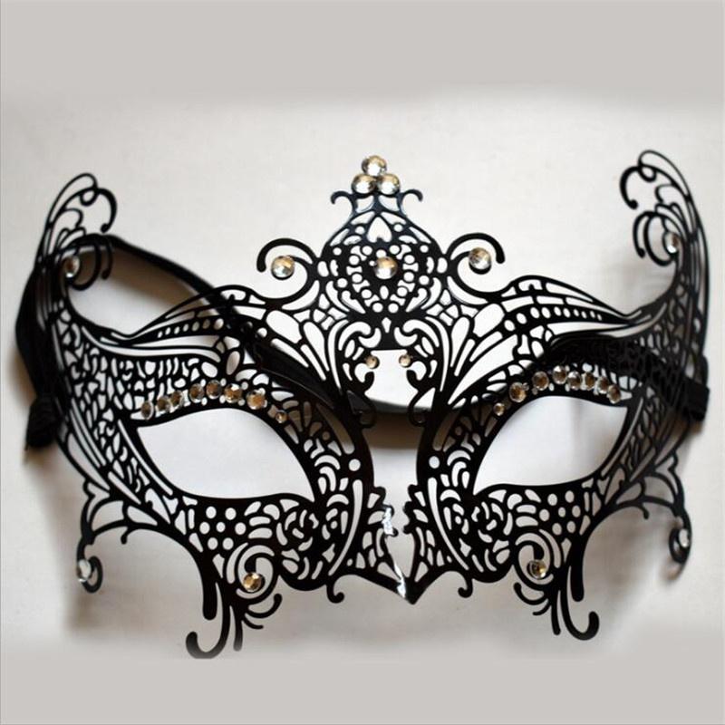 Halloween Costume Party Dress Princess Mask Venice Metal Rhinestone Half Face Mask
