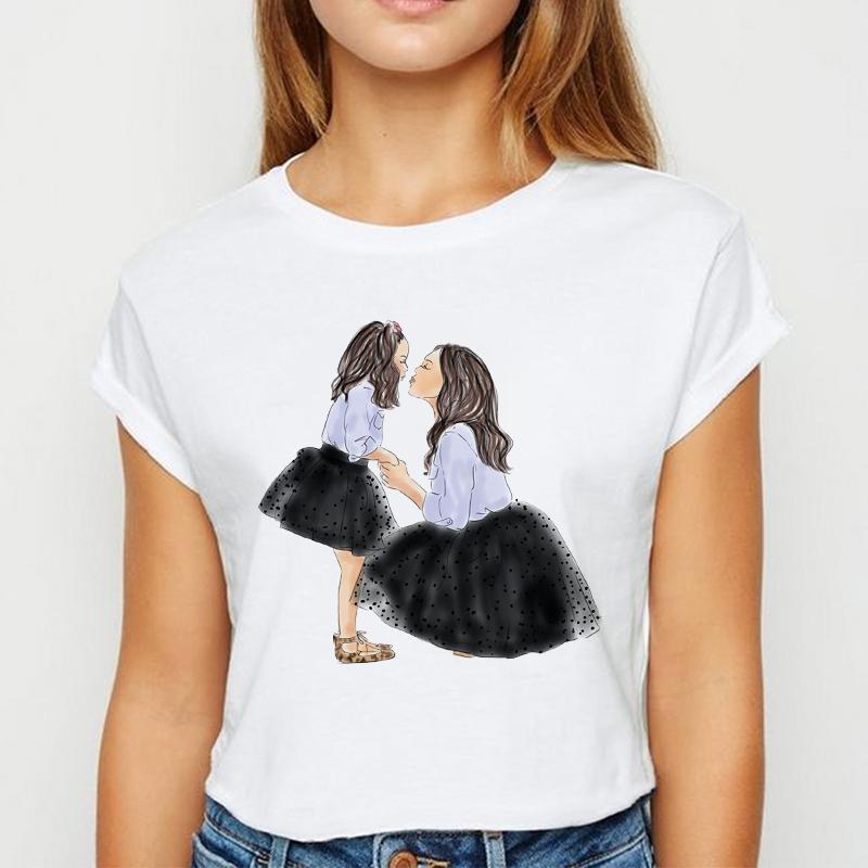 T-Shirts Women 90S Casual Ladies Cute Girls Fashion Clothes Graphic Tshirt Top Elegant Lady Print Leisure Female Tee T-Shirt