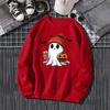 New 2025 European and American Halloween cute ghost print versatile crew neck casual long-sleeved sweater