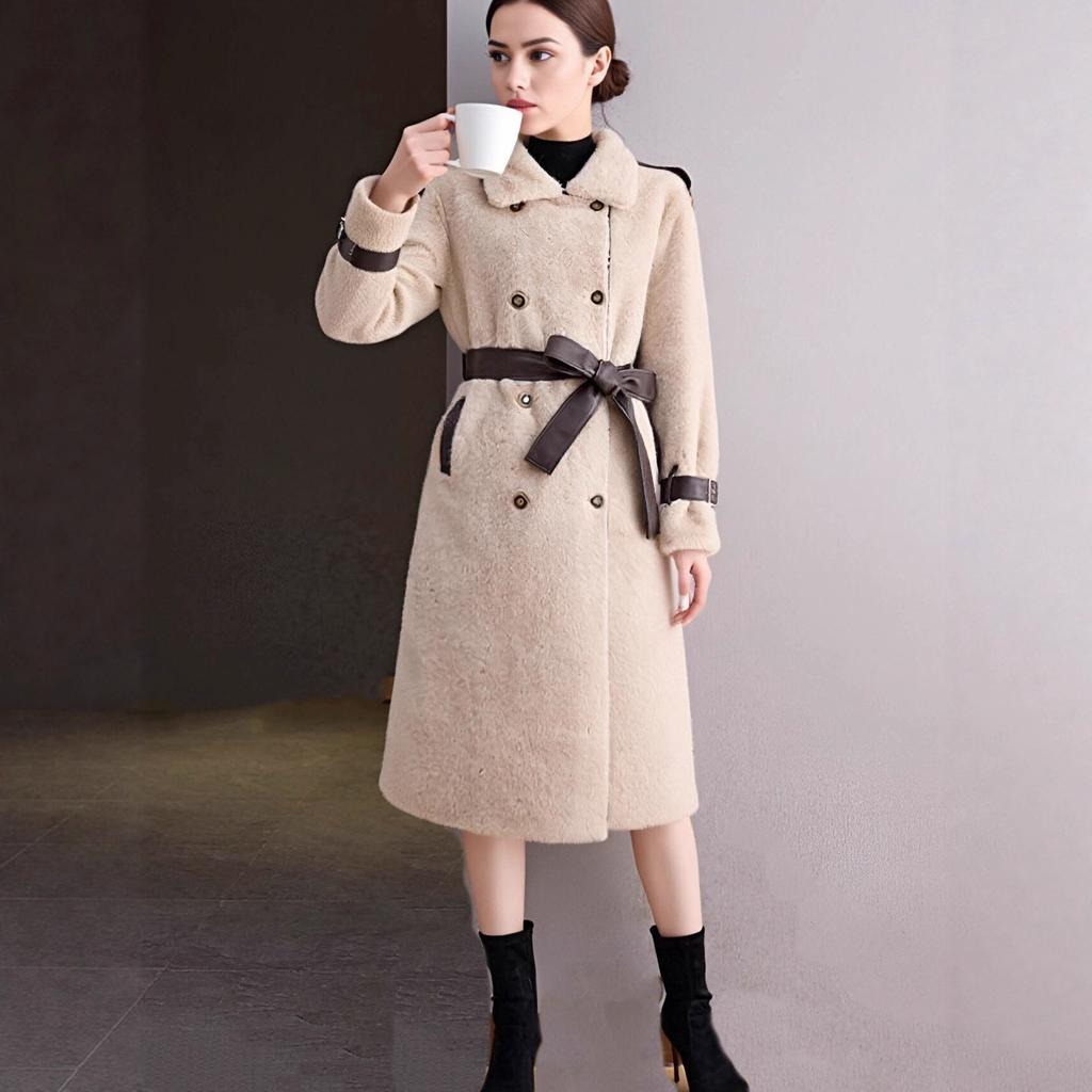 Light luxury high-end coat women's winter new fur integrated year imperial sister fan imitation leather coat coat