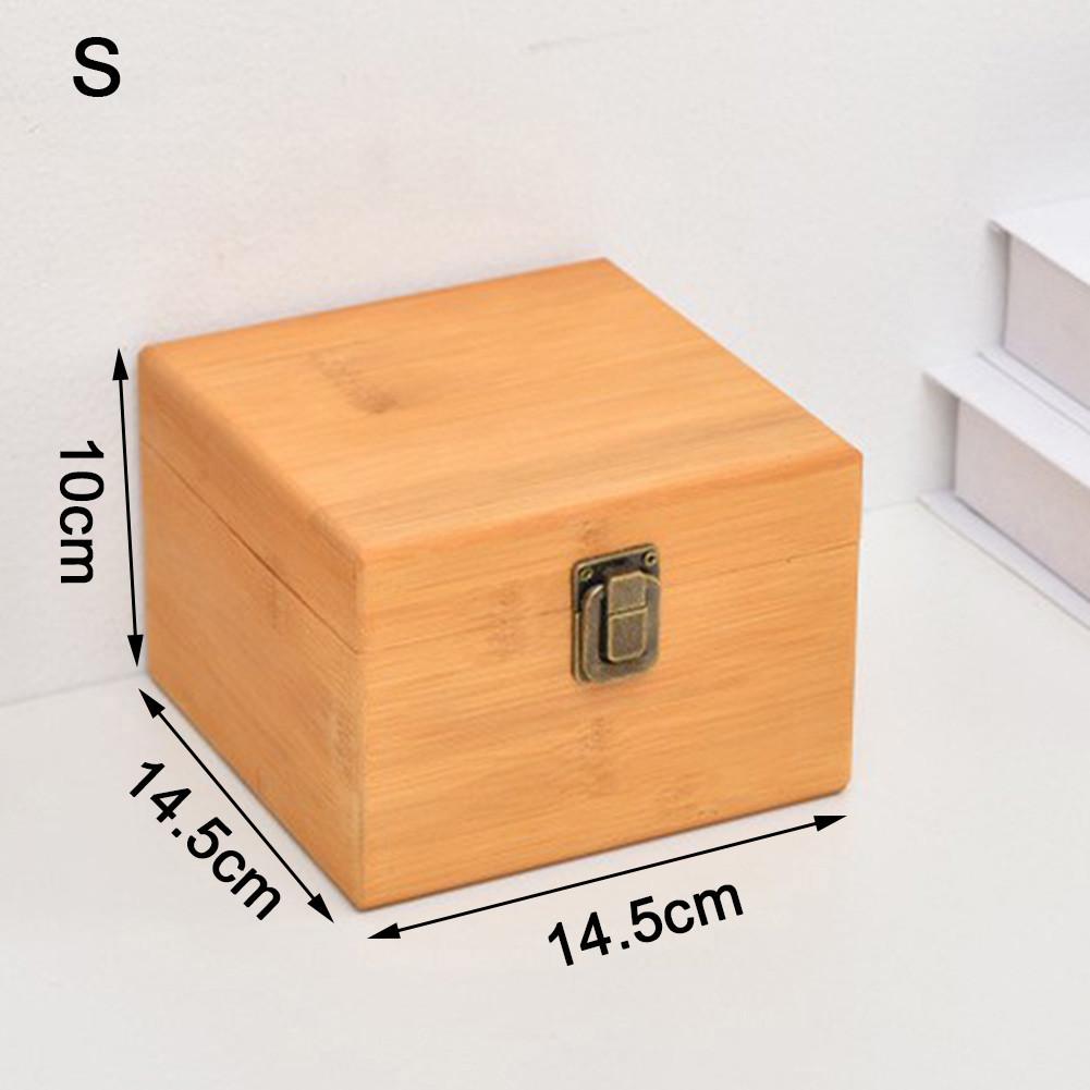 

Wooden Jewelry Storage Box Retro Metal Lock Rectangular Flip Solid Wood Box Handmade Craft Pine Treasure Chest Storage Case