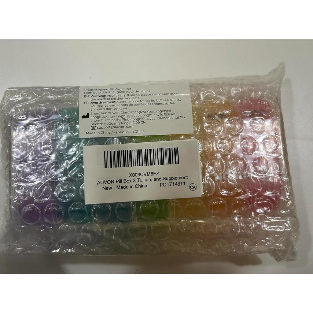 Pill Box 2 Times a Day, 7-Color for Easy Tracking, Dual Protection