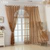 1 Stück LOZUJOJU Ländliche Blumenstickerei Transparente Vorhänge, Wellen-Spitzen-Netz-Fenstervorhänge für Wohnzimmer Schlafzimmer Balkonfenster Heimdekoration