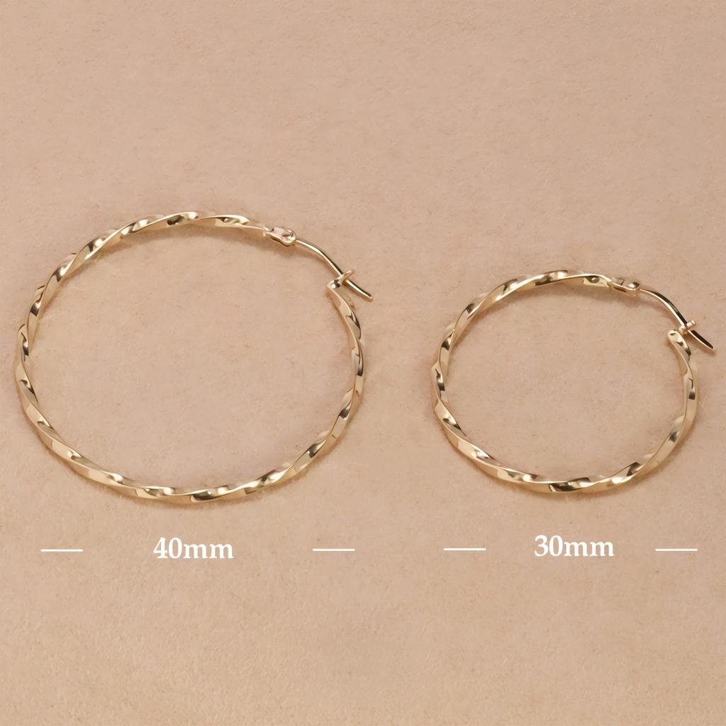 LUMINA Fine Jewelry Trendy Classic Circle Gold Earrings 40mm Wide Spiral Au750 Pure Gold Hoops 18k Earrings Real Gold