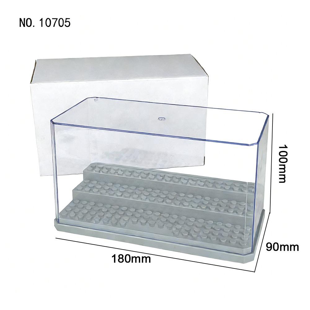 Clear Acrylic Minifigures Display Case Transparent Showcase Stackable Design Dustproof Display Box Movable Steps Large Capacity