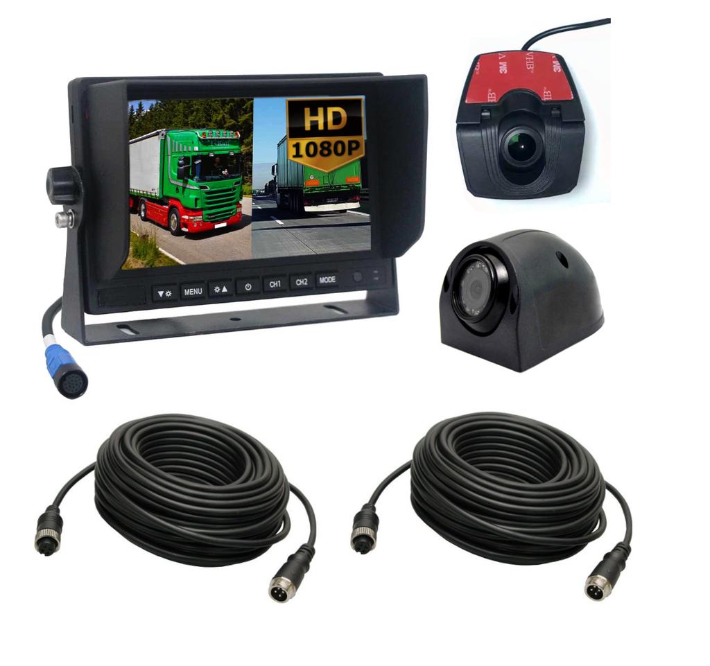 Monitor Heavy Duty Dvr Z Podziałem Kamera Przednia I Boczna