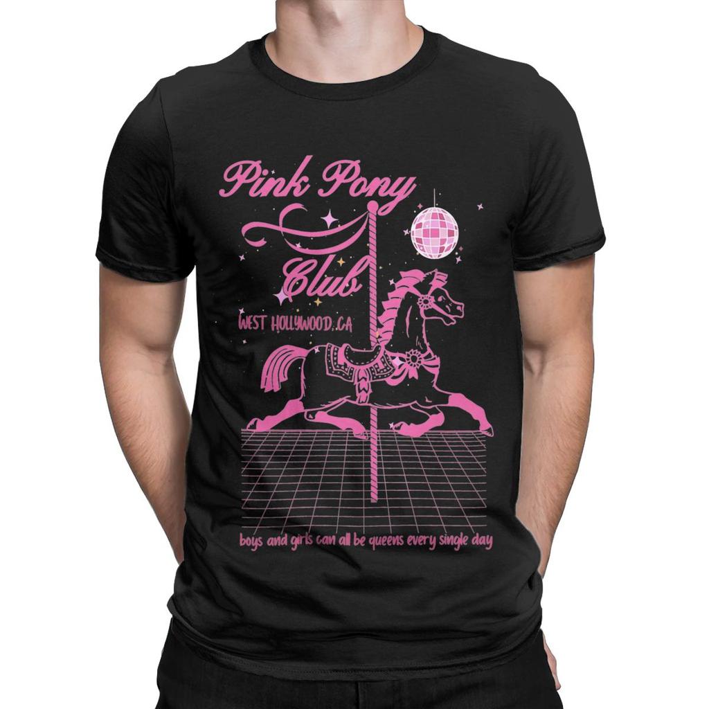 Novelty Chappell Roan Pink Ponys Club T-Shirts for Men Crewneck Cotton T Shirts Short Sleeve Tees Party Clothes