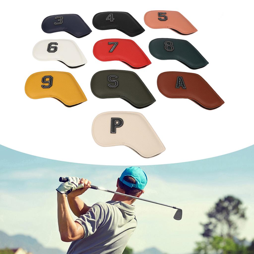 10Pcs Golf Iron Club Head Covers Headcovers Set Golf Iron Covers for Golfer Lovers