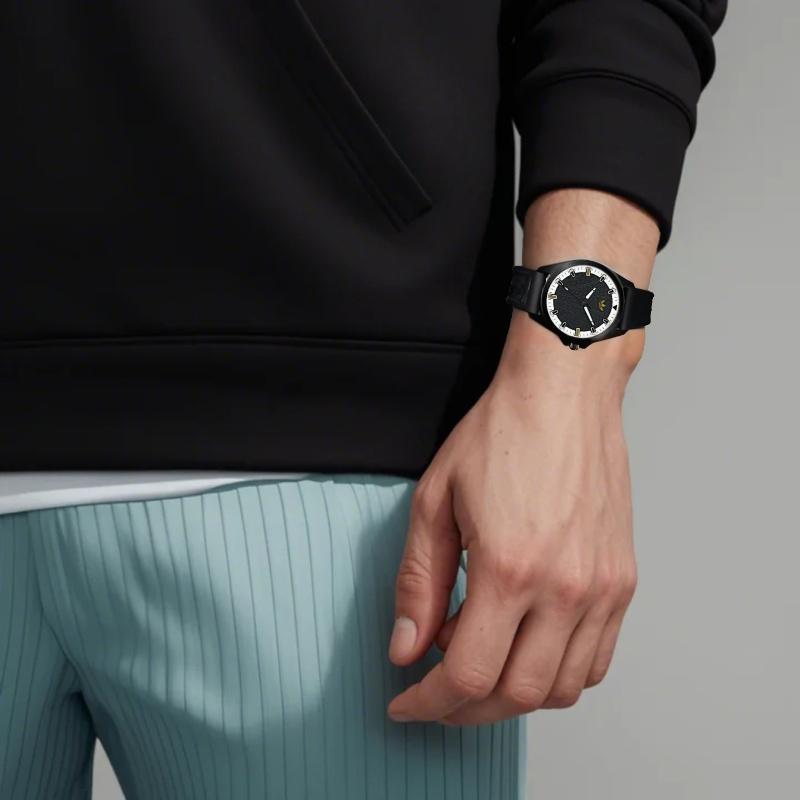 Men's Adidas Originals Wrist Watches Quartz Movement Silicone Strap 40mm Black Dial Unisex ['50', 149262]m