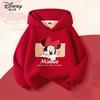 Christmas Mickey Minnie Print Children Hooded Sweatshirt Boy Girl Autumn Winter Daily Outdoor Casual Warm Soft Sportswear