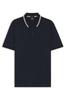 BOSS Slim Fit Cotton Polo Striped Size M Men's Shirt, Navy, Collar,
