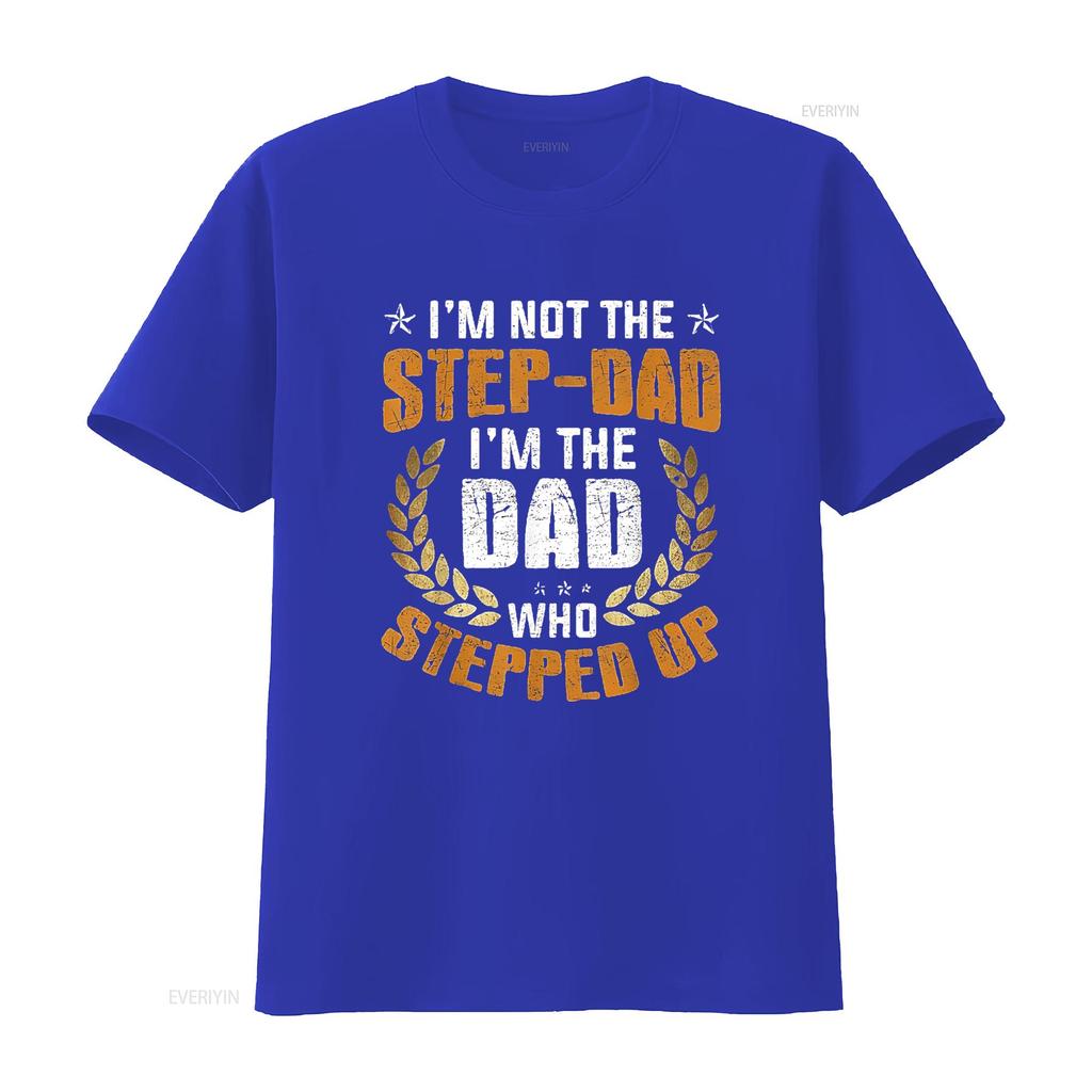 T-shirt da uomo I m Not The Stepdad DAD Who Stepped Up Festa del Papà Nera 4X Large vintage Lavata Morbida homme Elastica Traspirante