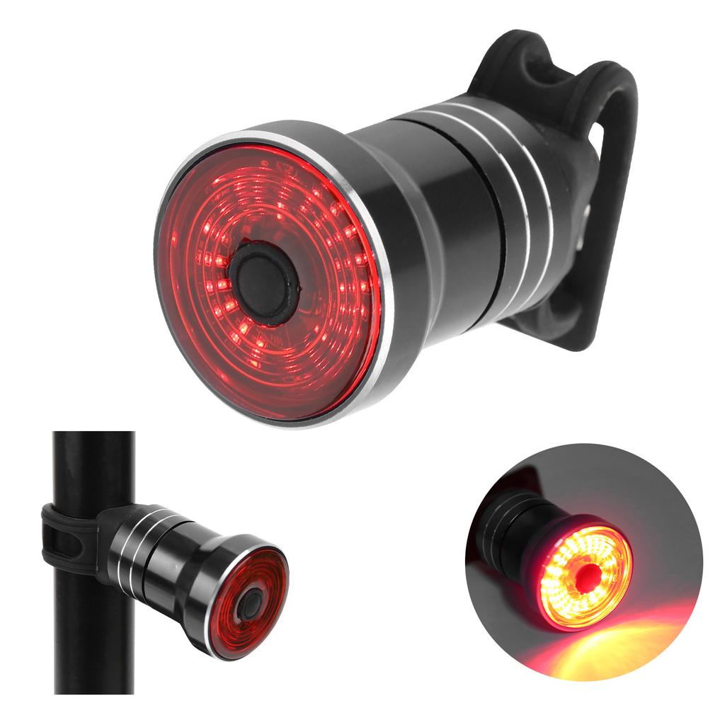 ZTTO Fahrradbremslicht Wasserdichtes LED-Rücklicht USB-wiederaufladbar Radsport-Rücklicht Schwarz