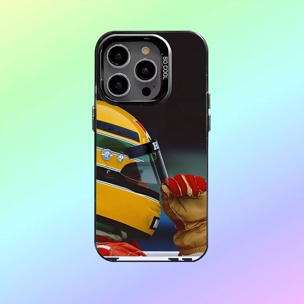 Racing Driver Ayrton S-Senna Phone Case For iPhone17,16,15,14,13,12,11 Plus,Pro Max Colorful Silver Back Phone Case