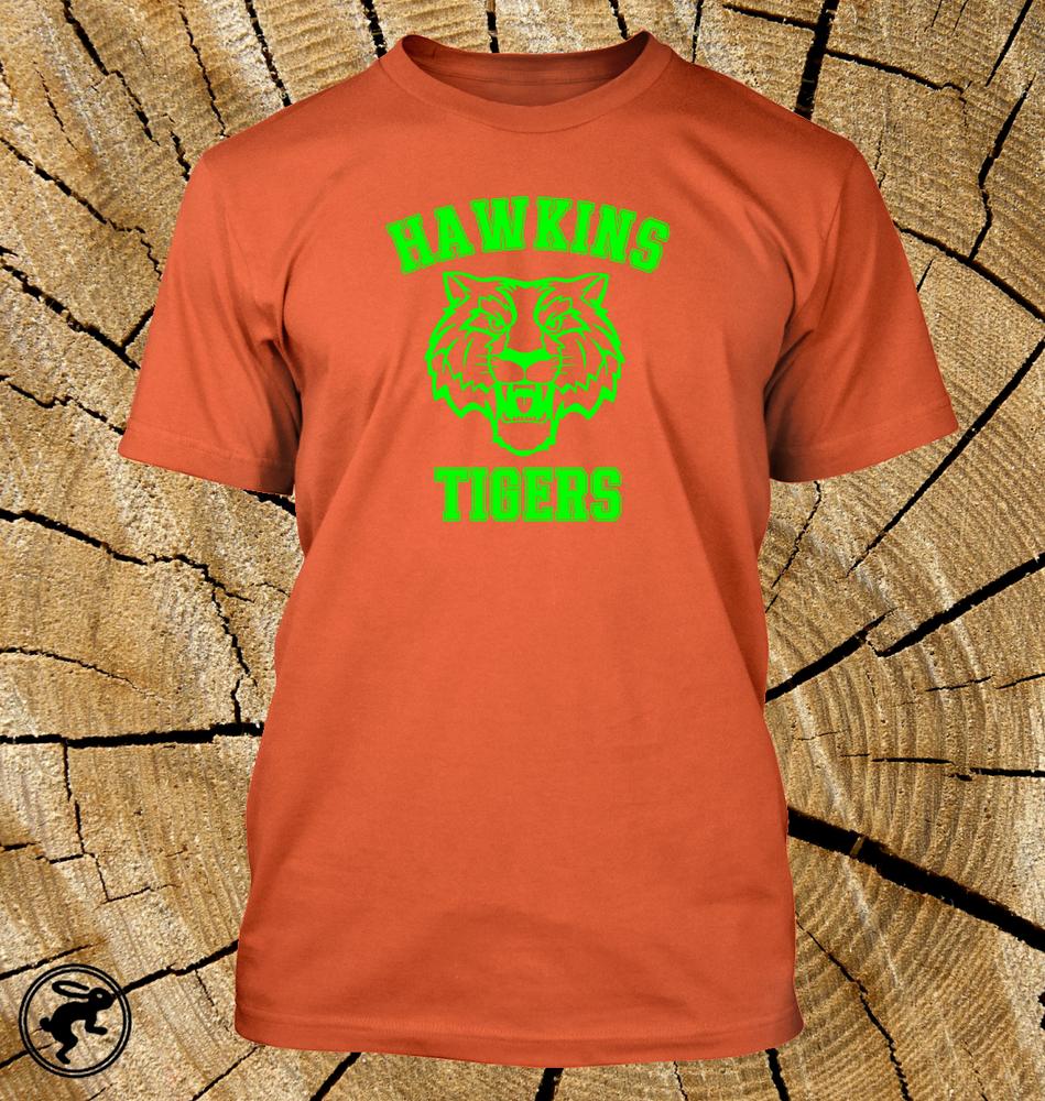 Stranger Things Hawkins Tigers T Shirt Tv Show Tee Available In 12 Shirt Colours