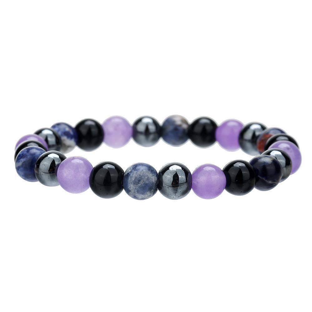 Natural Stone Elastic Bracelet: 8mm Aventurine, Tiger Eye, Amethyst, Garnet Beads