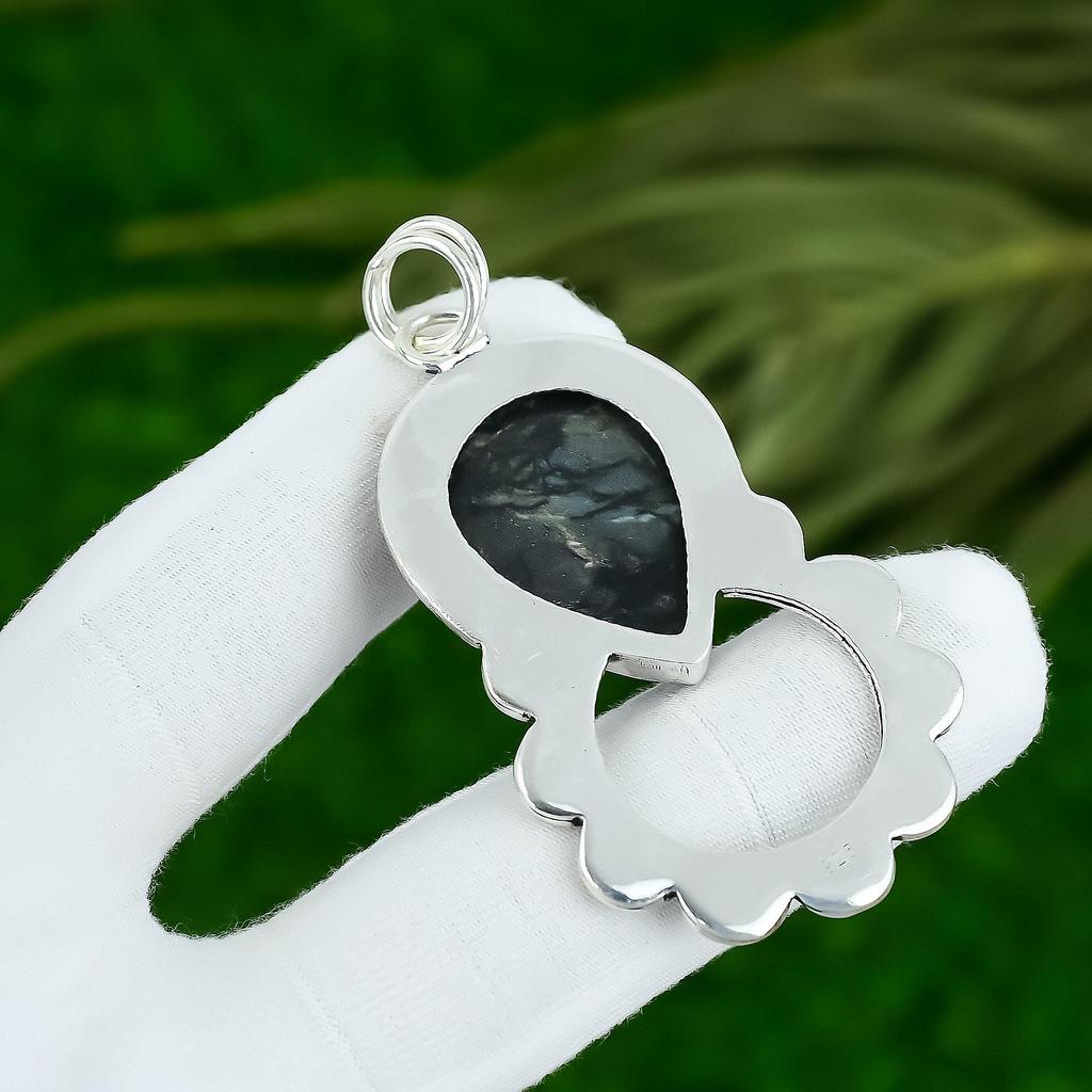 Mothers day Deal Pear Natural Picasso Jasper 925 Silver Daughter Pendant Jewelry