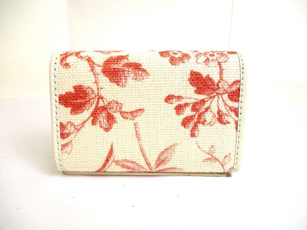 Authentic GUCCI Double G GG Ribbon Motif White Leather 6 Pics Key Chain #b103  Open box