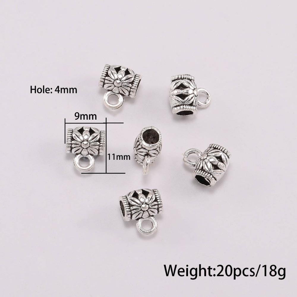 20 sztuk/partia antyczny klips Bail koraliki wisiorek zapięcie naszyjnik złącze Bail koraliki do tworzenia biżuterii ustalenia materiały dla majsterkowiczów