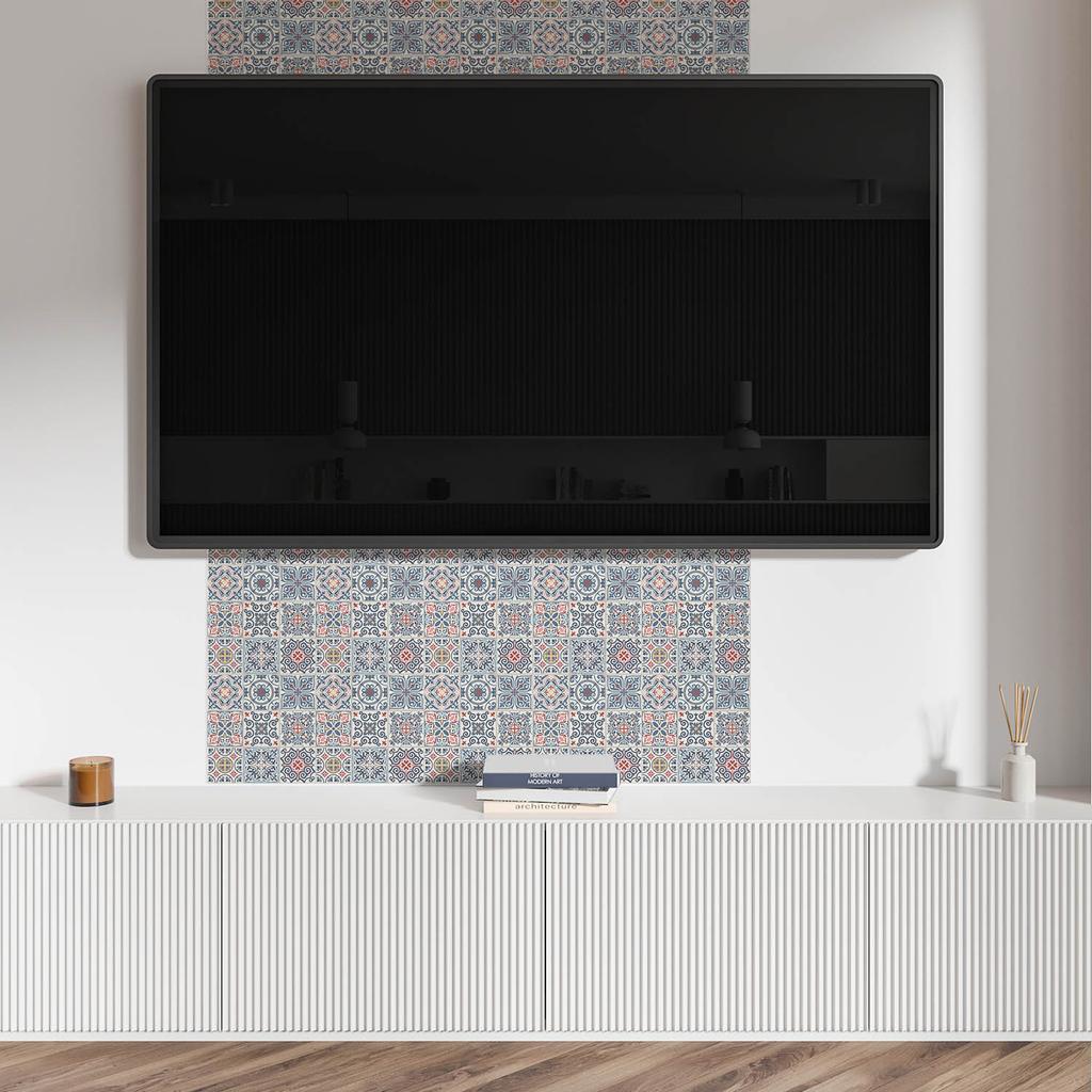 Dekoracyjne Kafelki Winylowe Na Ścianę Z Nadrukiem Wzory W Stylu Mozaiki 20X20X20 Cm
