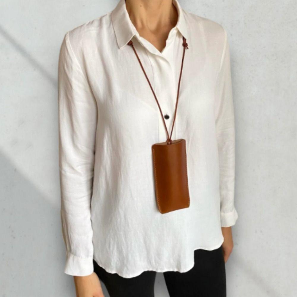 with Lanyard Sunglasses Pouch PU Leather Hanging Sunglasses SunGlasses Holder  Jewelry Accessories