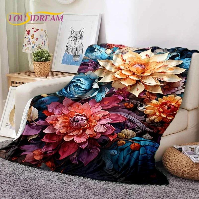 Dream Sun Flowers Nordic Daisy Yumuşak Battaniyeler, Sıcak Tut Atma Battaniyesi Piknik Yatakları Kanepe Ev Yatak Odası Hediyesi için Rahat Battaniye