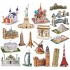 40 Stil Dünyaca Ünlü Mimari Yapı 3D Puzzle Model İnşaat 3D Yapboz Oyuncaklar Çocuklar İçin Noel Hediyesi