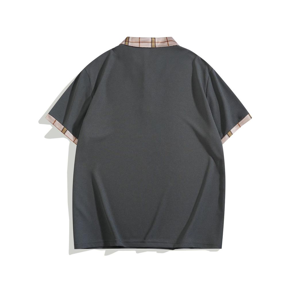 Men's Summer Outdoor Sports Fashion Breathable Button Shirt Men's Sports Casual Plaid T-shirt