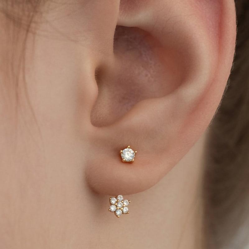 TATIANA (925 Silver) Bloomet Ear Jacket Earrings Set EC3199