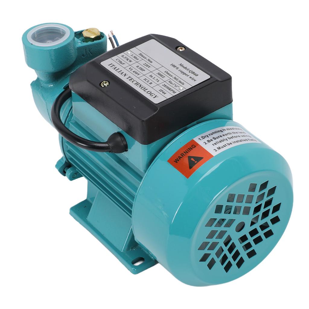 Centrifugal Pump 0.5 Horsepower 36m High Lift 36LPM Flowrate Self Priming Pump for Water Farm Irrigation