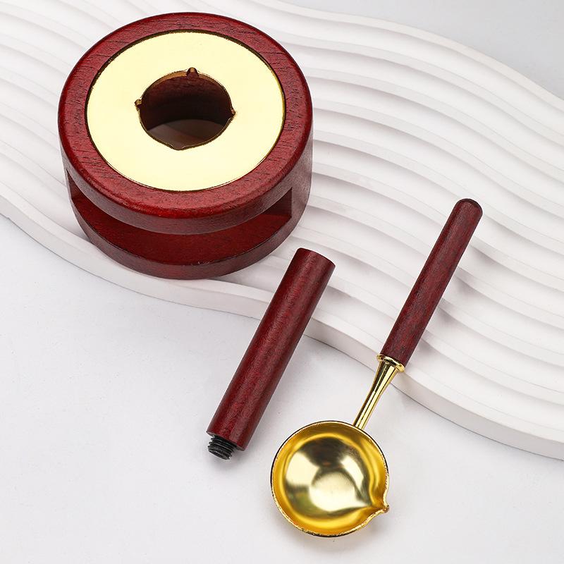 3PCS/Pack Wax Sealing Kit Melting Furnace Tool Wax Seal Warmer, Wax Seal Stamp Set with Wax Melting Spoon for Melting Wax Seal