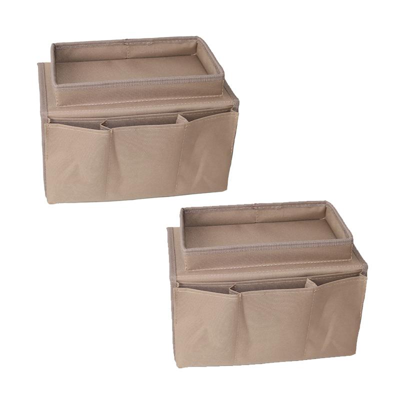 2pcs Sofa Armrest Organizer 5 Pockets Couch Armchair Caddy Remote Control Holder Armchair Couch Bag for Snacks Glasses Magazines