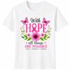 Pink Ribbon Floral Hope Faith Breast Cancer Awareness Unisex Graphic Tee