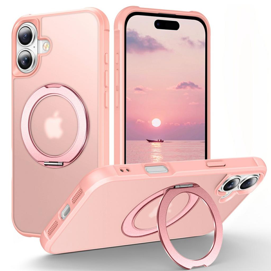 For iPhone 17 Case Magnetic Kickstand TPU+PC Shockproof Hybrid Phone Cover